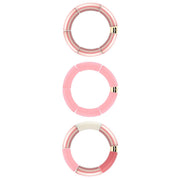 Bracelets dorés Riviera Rosado rose et blanc - Bijoux photographiés sur fond blanc