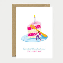 Carte d'anniversaire - Size matters cake