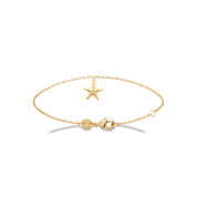 Chaîne de cheville dorée Moana avec pendentif étoile de mer - Bijou photographié sur fond blanc