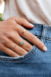 Bague dorée Sélène aventurine
