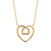 Collier doré Alia cœurs entrelacés - Bijou photographié sur fond blanc