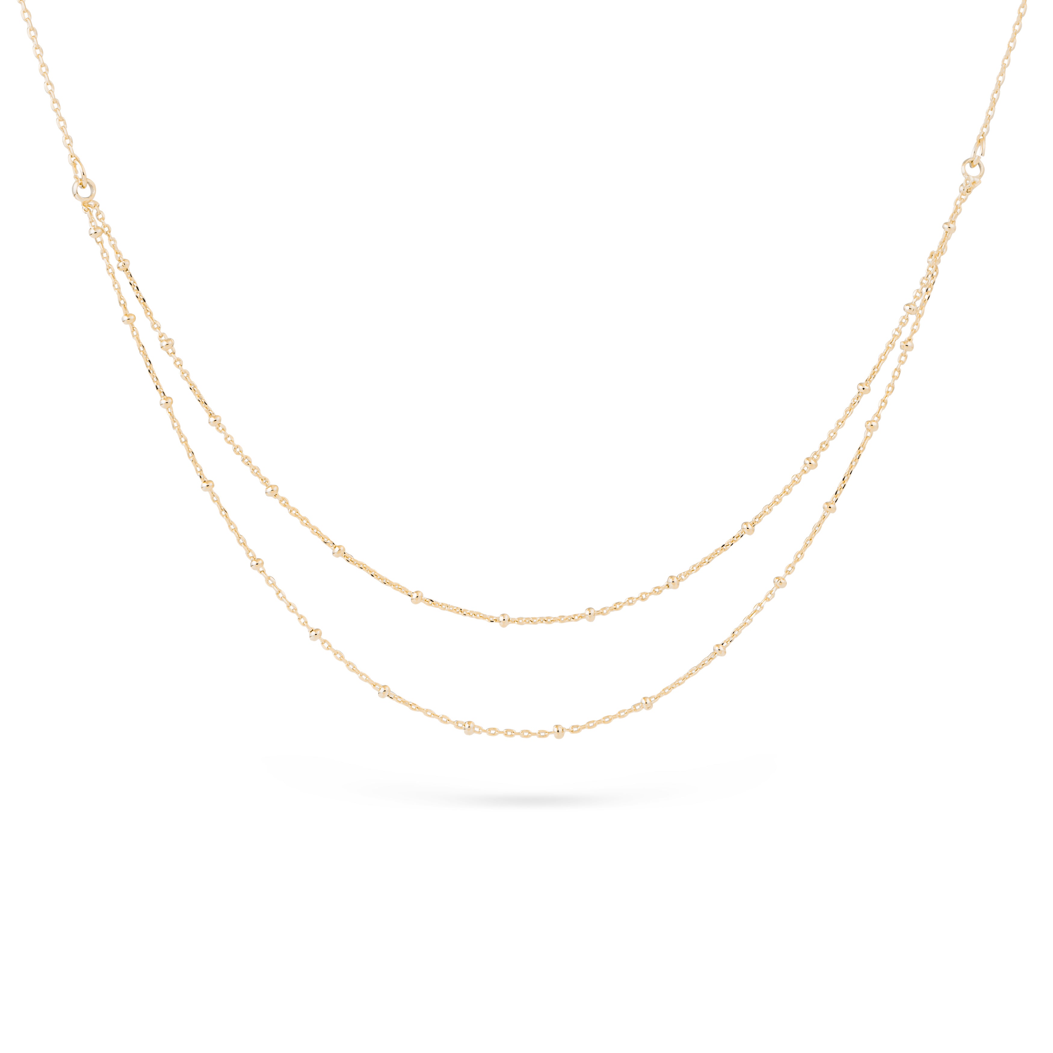 Collier doré Capri chaîne perlée - Bijou photographié sur fond blanc