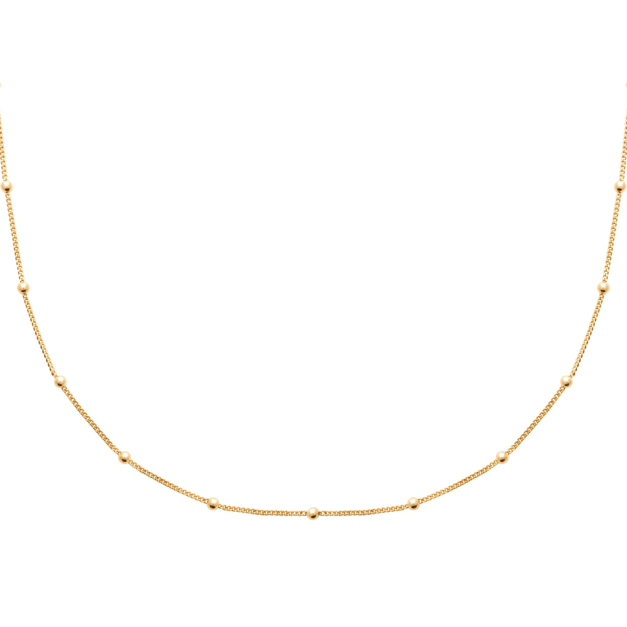 Collier doré Jona chaîne perlée - Bijou photographié sur fond blanc