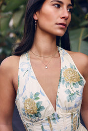 Collier doré Jona chaîne perlée - Bijou porté