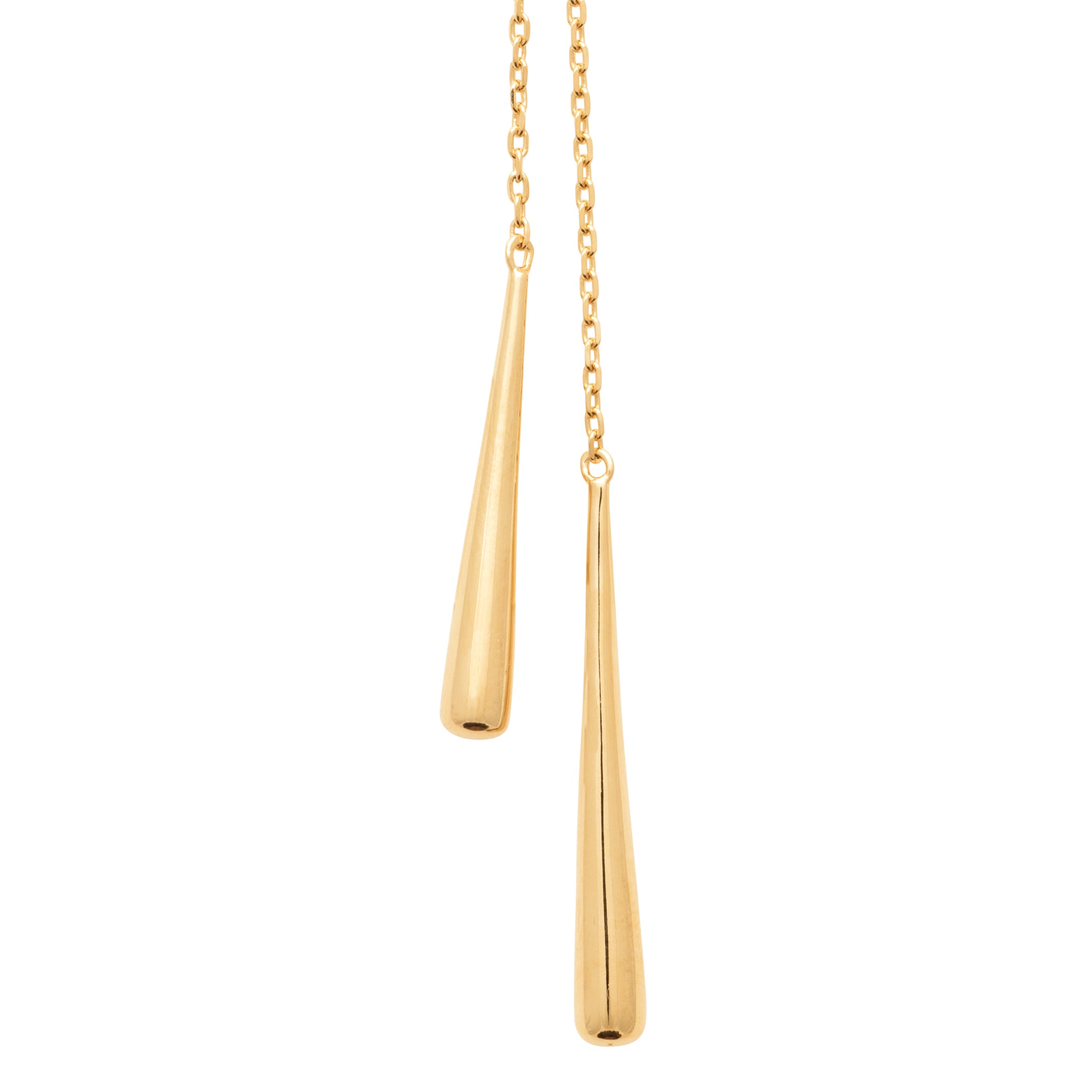 Collier doré Esmeralda cravate - Bijou photographié sur fond blanc