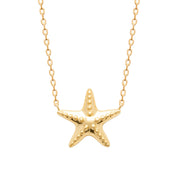 Collier doré Hazel pendentif étoile de mer - Bijou photographié sur fond blanc