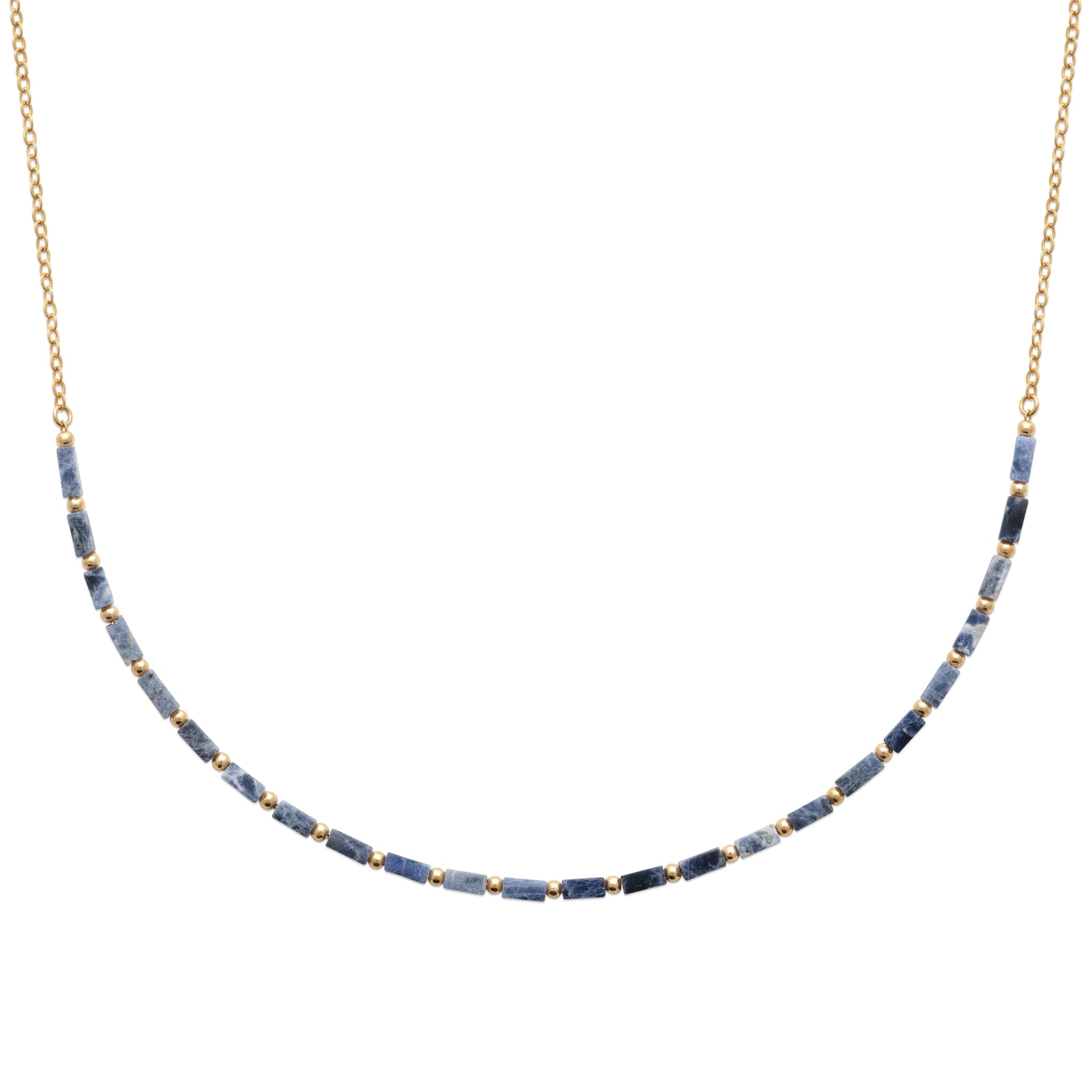 Collier doré Nico sodalite - Bijou photographié sur fond blanc
