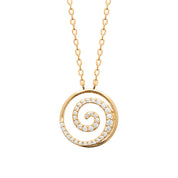 Collier doré Océana vague en zircons - Bijou photographié sur fond blanc
