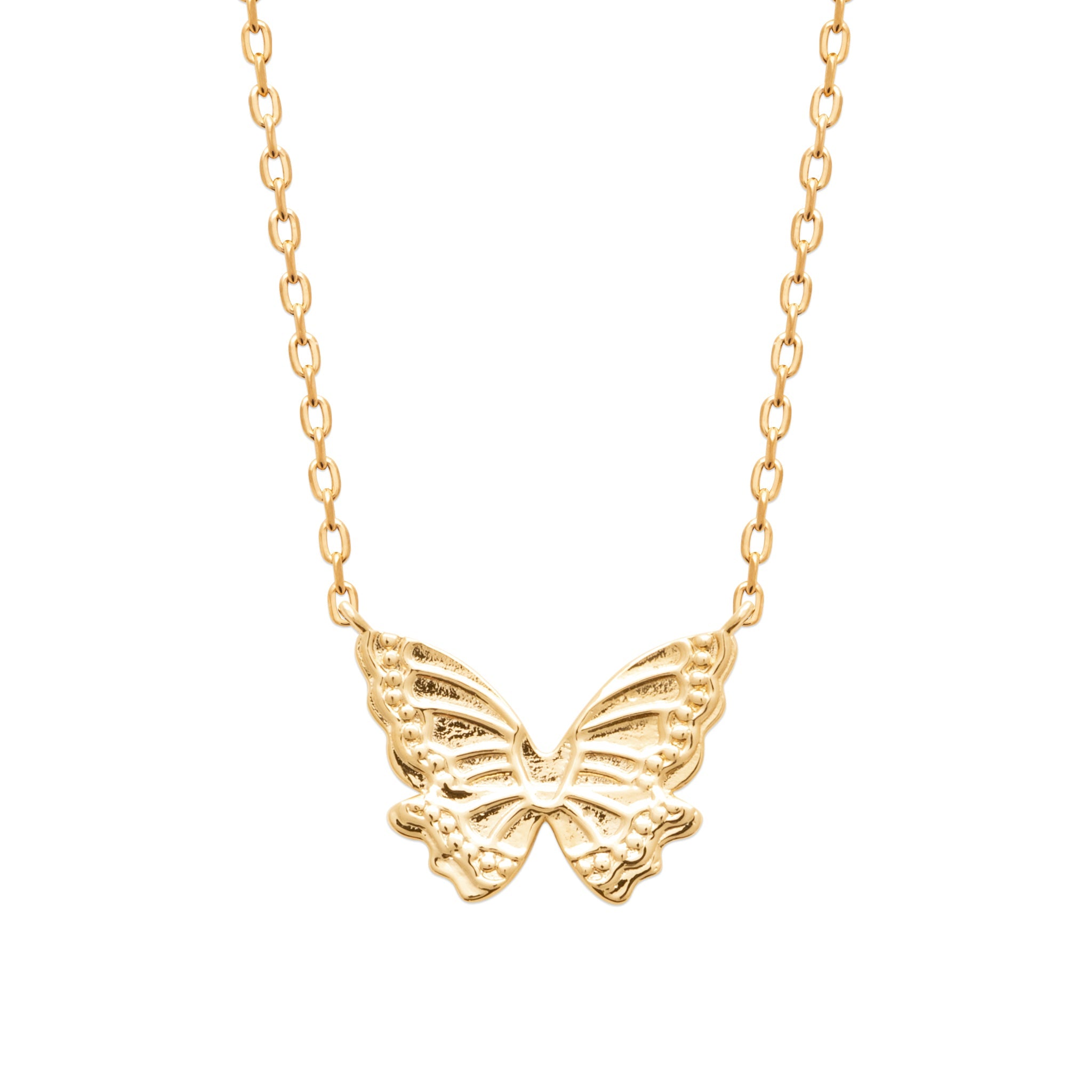 Collier doré Sammy pendentif papillon - Bijou photographié sur fond blanc