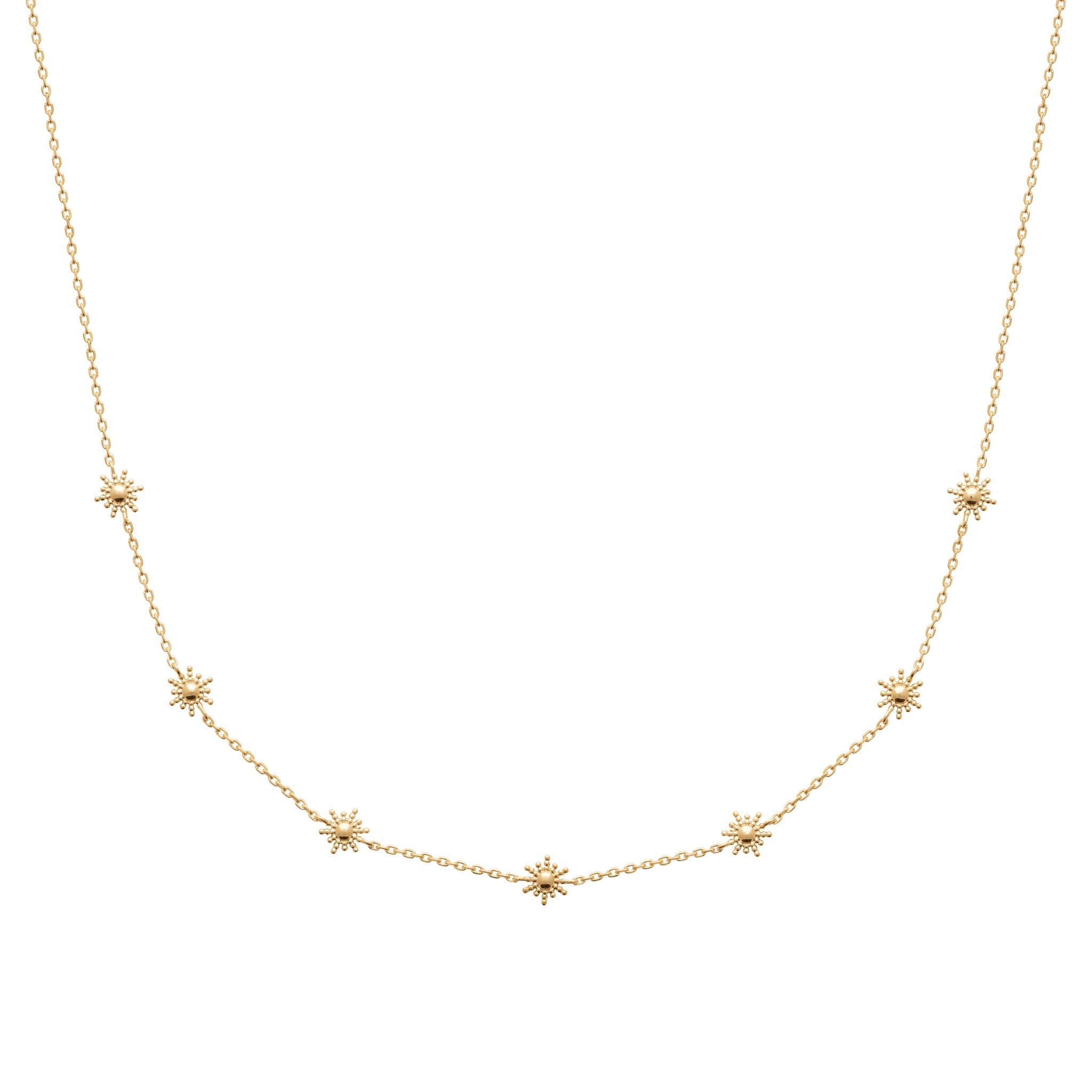 Collier doré Sol mini soleil - Bijou photographié sur fond blanc