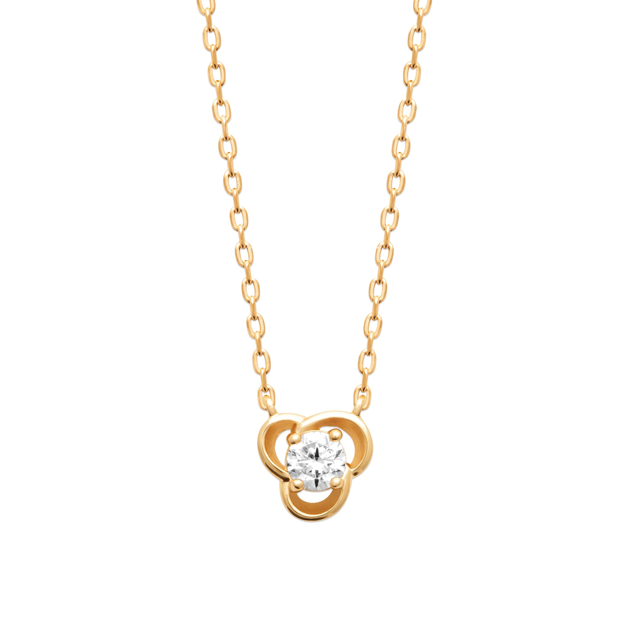 Collier doré Yolanda zircon - Bijou photographié sur fond blanc