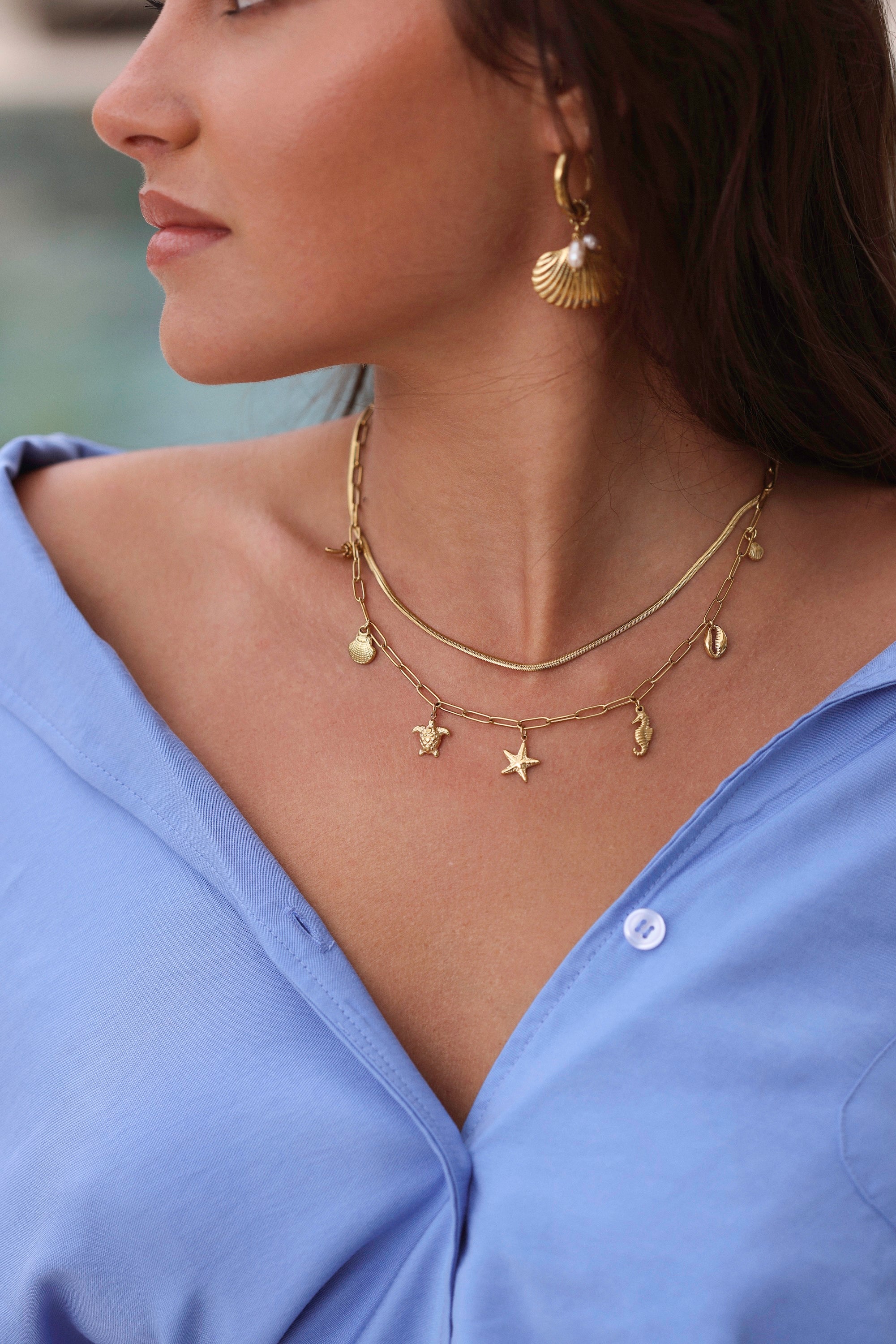 Collier double Stephy porté