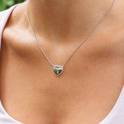 Collier Coeur en argent pendentif coeur - Bijou porté