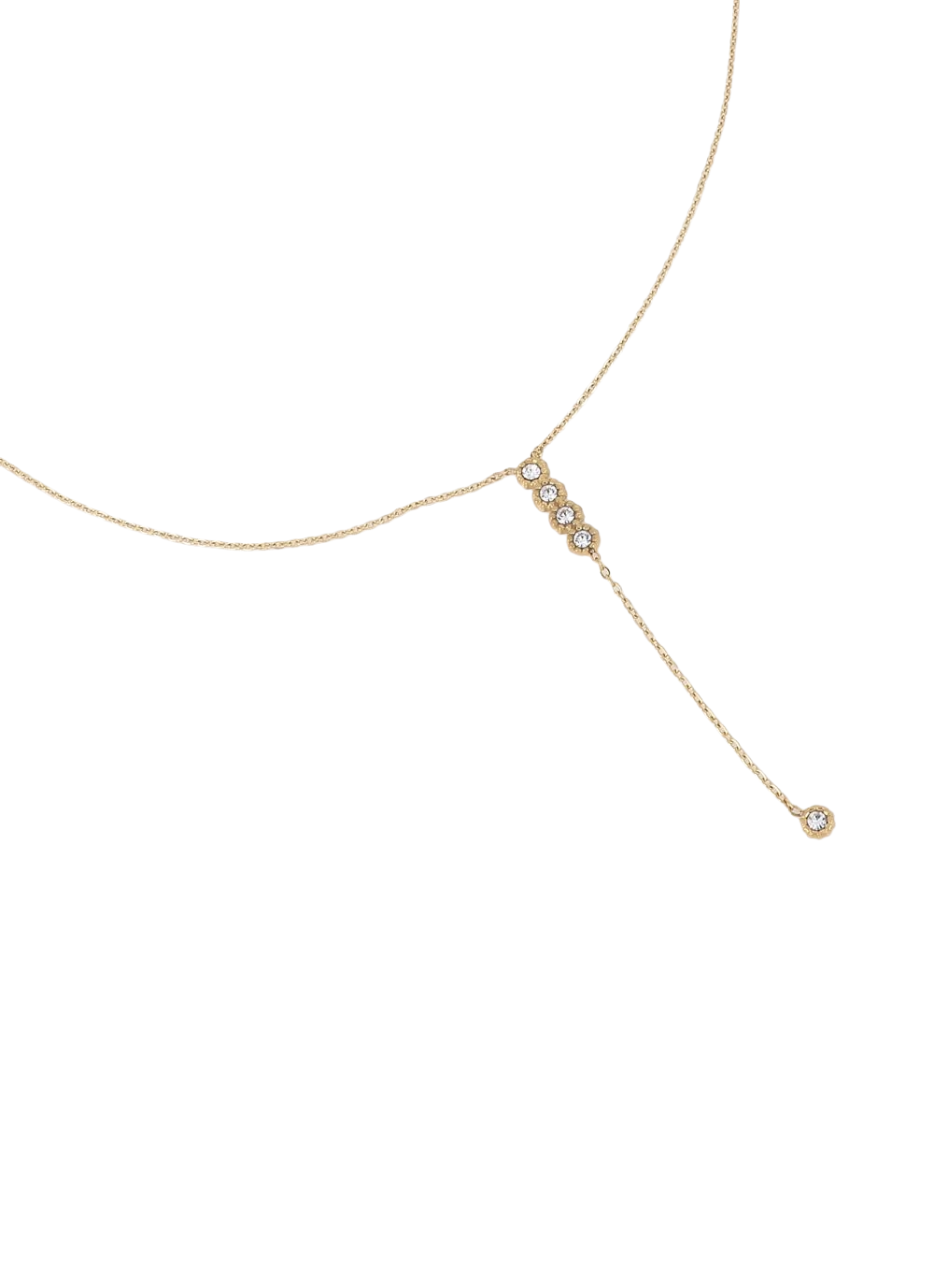 Collier doré Lewis cravate orné de zircons - Bijou sur fond blanc