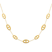  Collier doré Zaira en maille marine - Bijou photographié sur fond blanc
