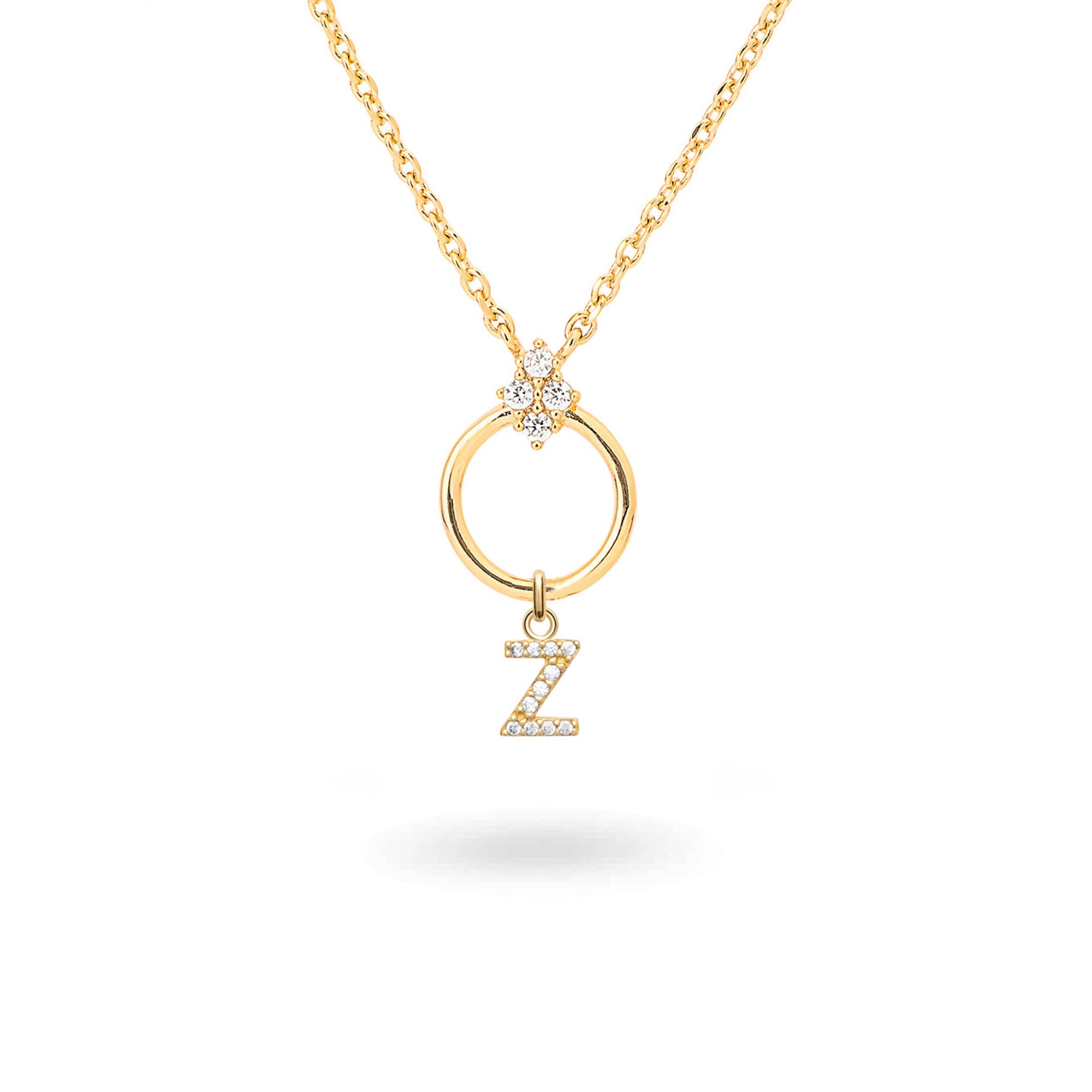 Collier personnalisable doré initiales et charms JANNY - Bijou photographié sur fond blanc