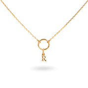 Collier personnalisable doré initiales et charms anneau Delya