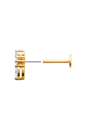 Piercing doré Camélia zircons - Bijou photographié sur fond blanc