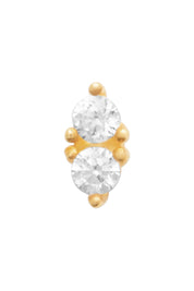 Piercing doré Chrys zircons - Bijou photographié sur fond blanc
