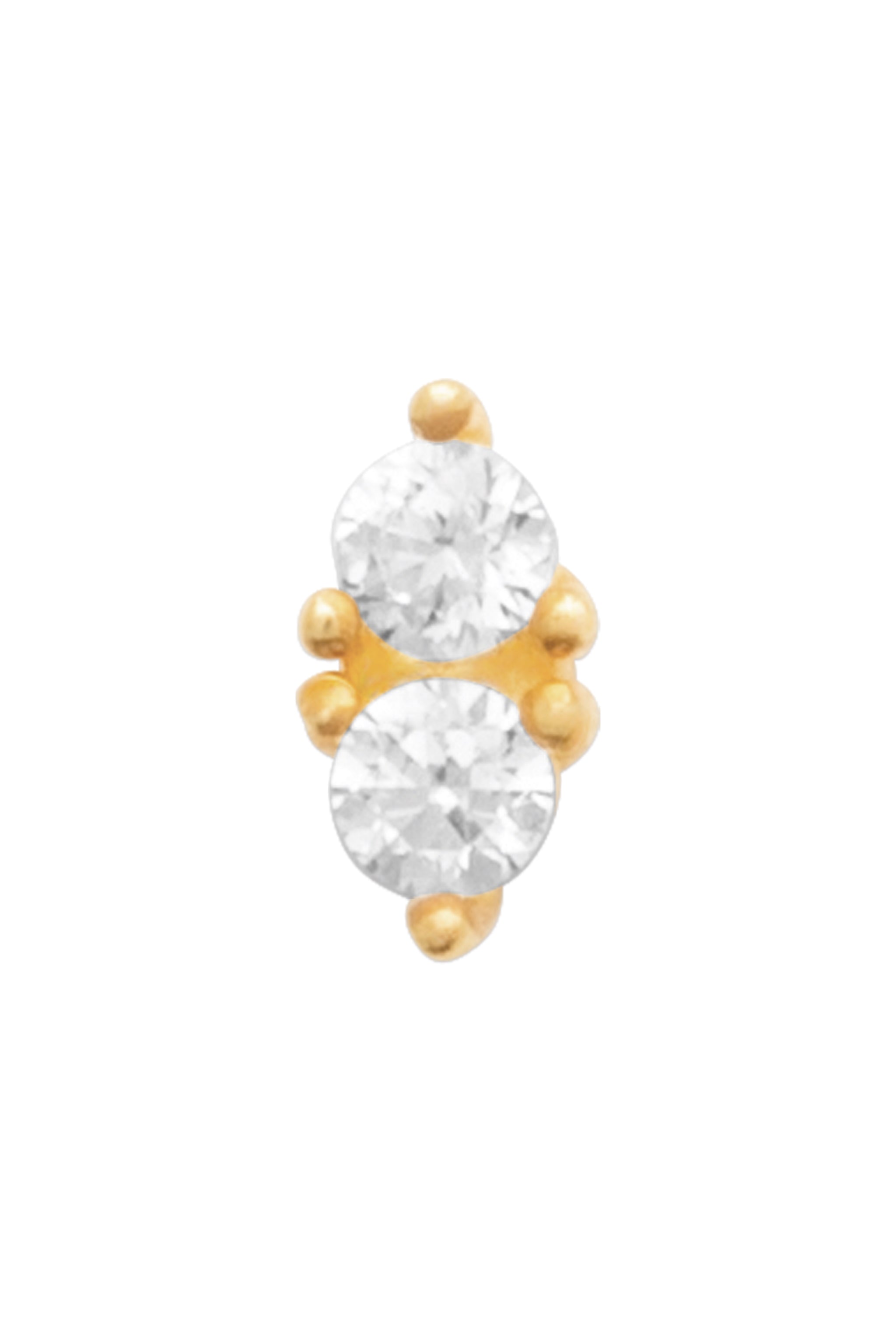 Piercing doré Chrys zircons - Bijou photographié sur fond blanc