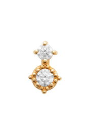 Piercing doré Dahlia zircons - Bijou photographié sur fond blanc