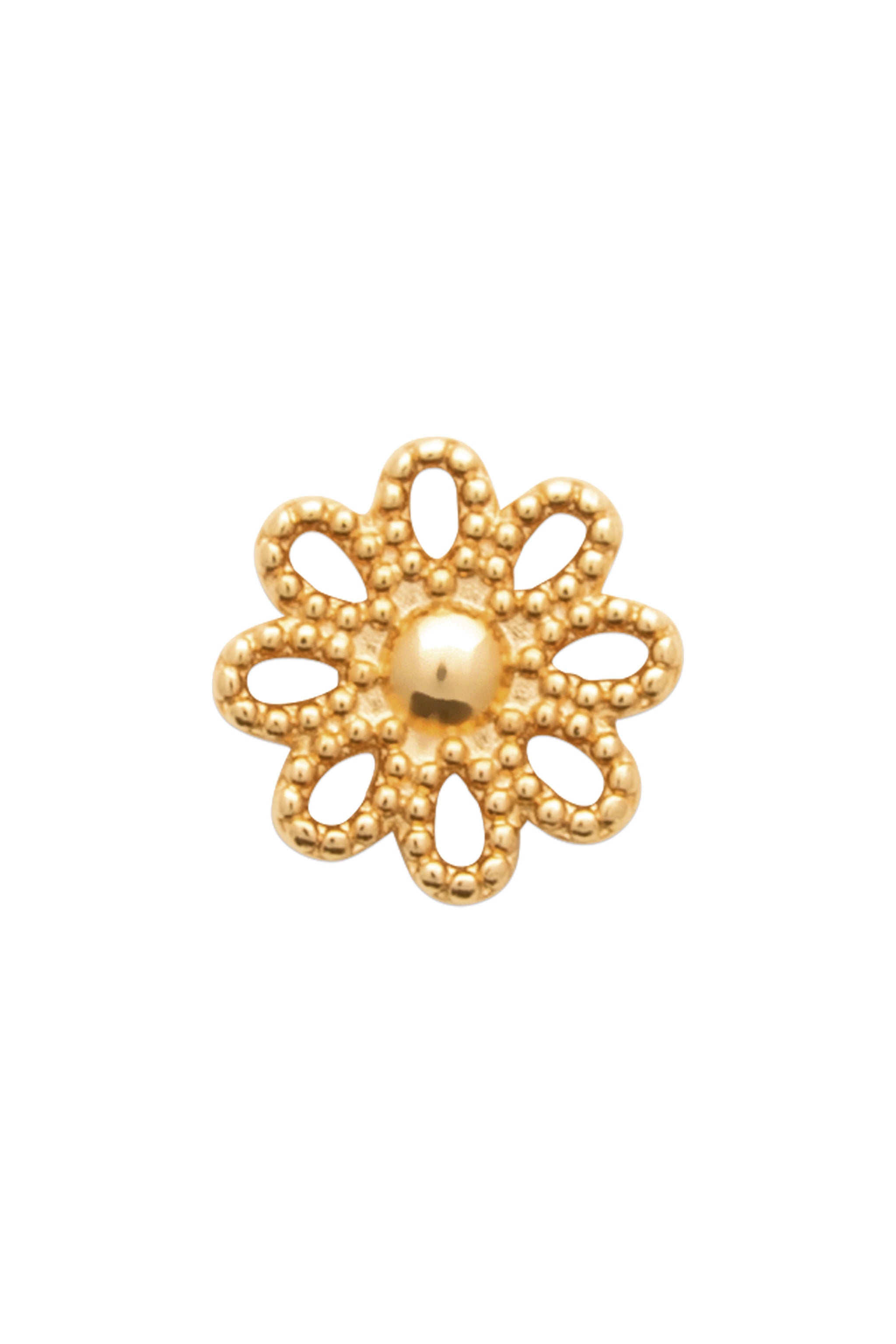 Piercing doré Marguerite fleur - Bijou photographié sur fond blanc
